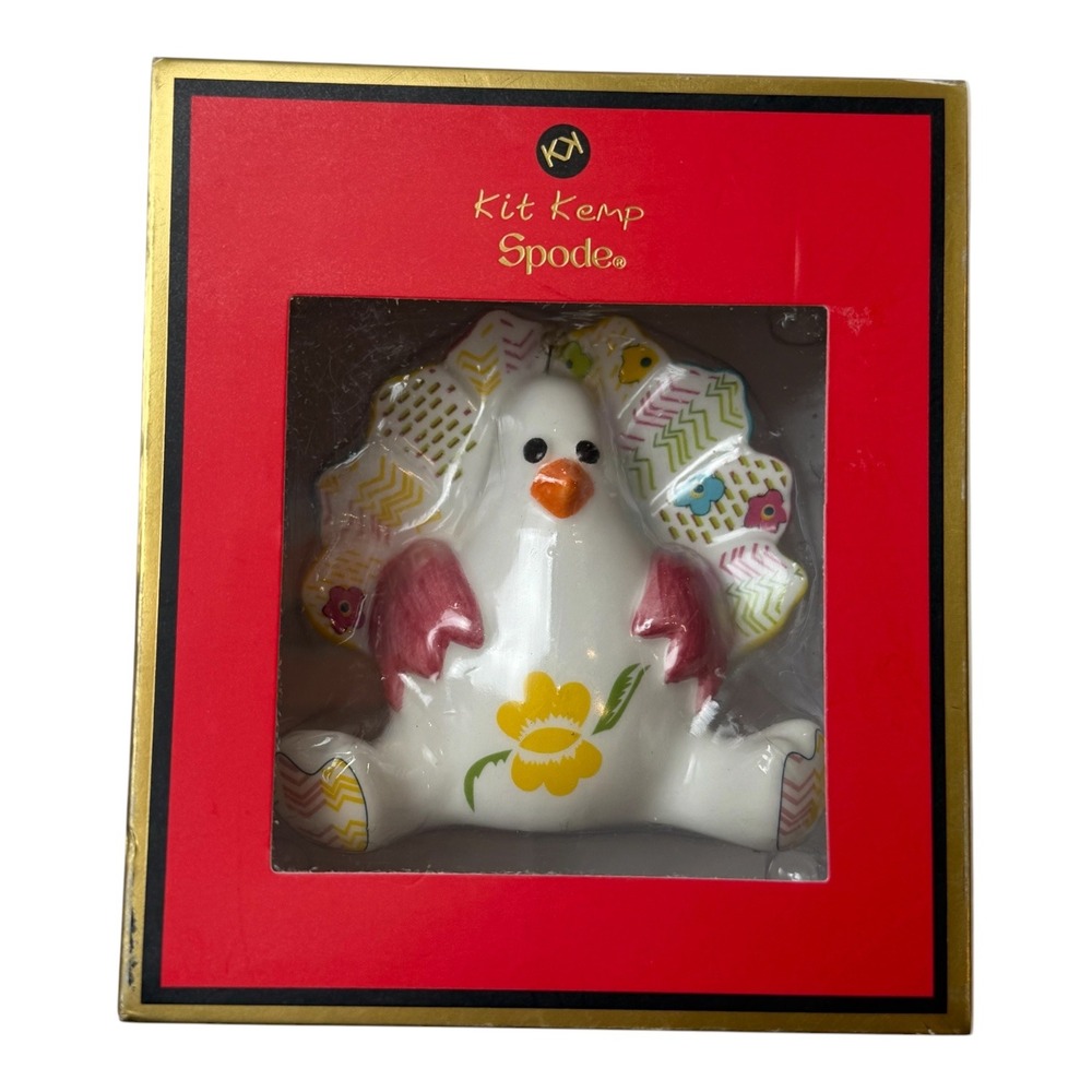 Spode Kit Kemp Timothy Turkey Patchwork Christmas Ornament KK9154-XG Sealed
